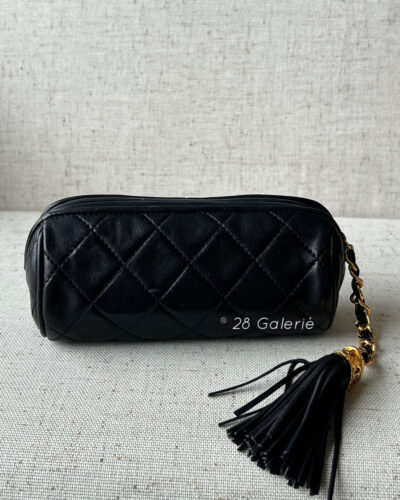 Chanel Vintage Mini Roll Bag in Quilted Lambskin Leather and 24k Gold Hardware