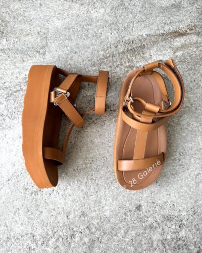 Hermes Gold Enid Sandals in Calfskin Leather and Silver H Diamant Buckle Hardware s36