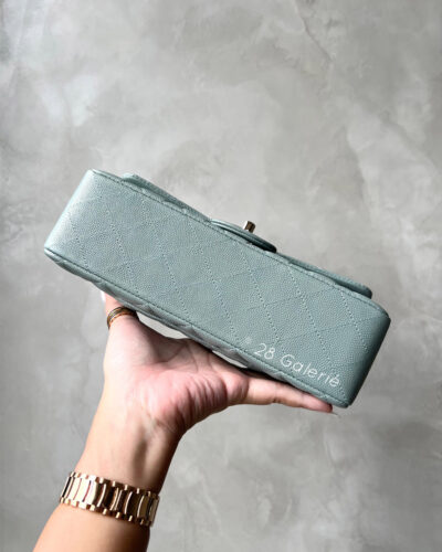 Chanel Small 23C Blue Classic Flap in Caviar Leather and Light Gold Hardware