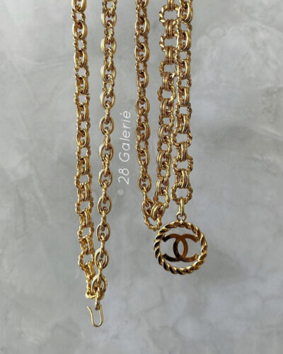 Chanel Vintage CC Logo Medallion Chain Belt with 24 Karat Gold Hardware