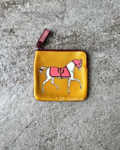 Hermes Carre Pocket Pouch in Swift Leather and Palladium Hardware