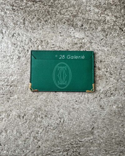 Cartier Green Cardholder in Calfskin Leather and Gold Hardware