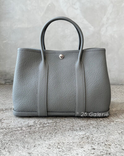 Hermes Garden Party 30 Gris Meyer in Negonda Leather and Palladium Hardware