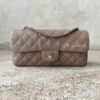 Chanel Vintage Taupe East West Bag in Caviar Leather with Silver Hardware 10 Series