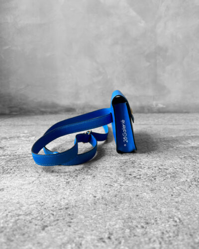 Hermes Blue Pochette Mini Belt Bag in Gold Hardware