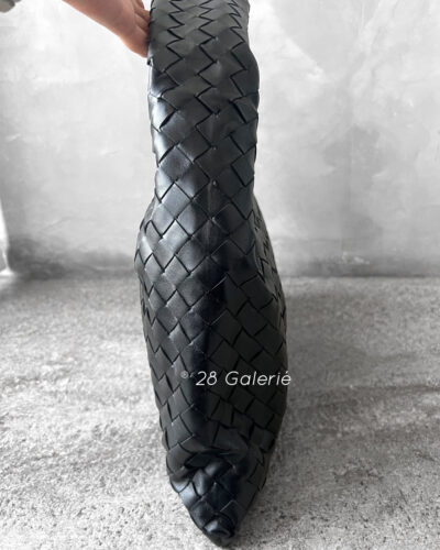 Bottega Venetta Black Small Hop Intrecciato Hobo Bag