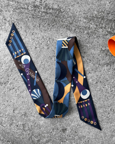 Hermes Parade En Fanfare Twilly in Navy Blue