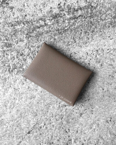 Hermes Etoupe Calvi Duo Card-Coin Purse in Epsom Leather