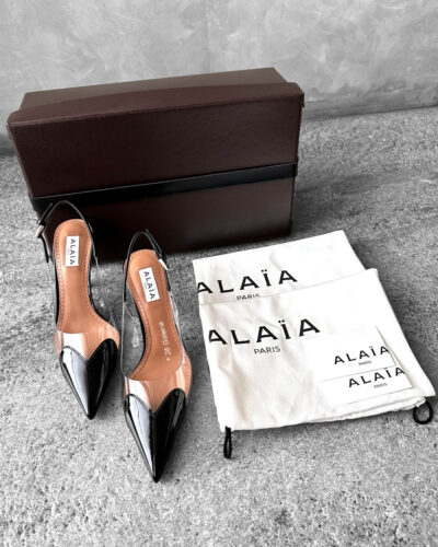 Alaïa Black Le Cœur Slingback Pumps