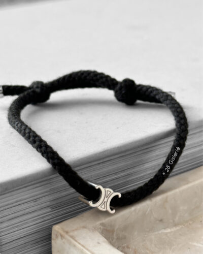 Celine Black Logo Bracelet