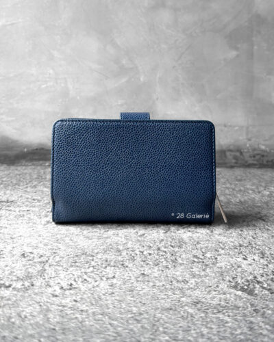 Chanel Blue Vintage Coco Mark Short Wallet in Caviar Leather and Light Gold Hardware