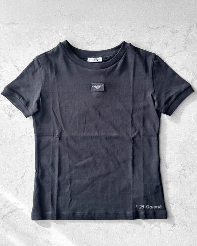 Dolce & Gabbana Black Fitted Crop-tee