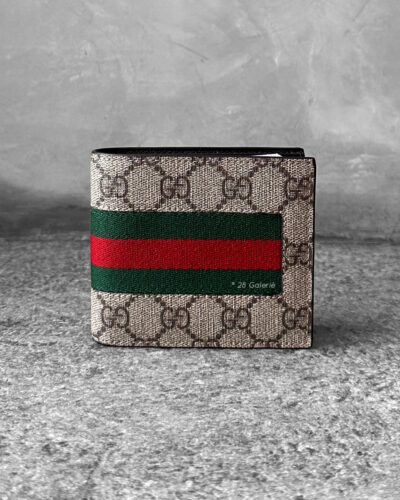 Gucci Supreme Web Brown Bi-fold Wallet