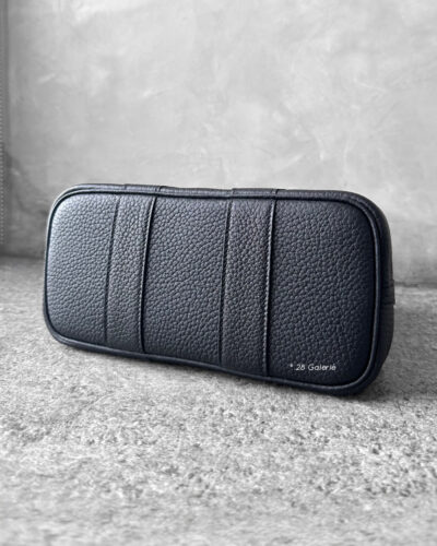 Hermes Noir Mini Garden Party Tote in Canvas Cassis/Togo Leather and Palladium Hardware