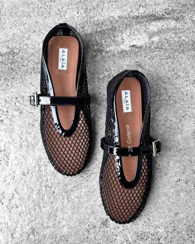 Alaïa Black Fishnet Flats