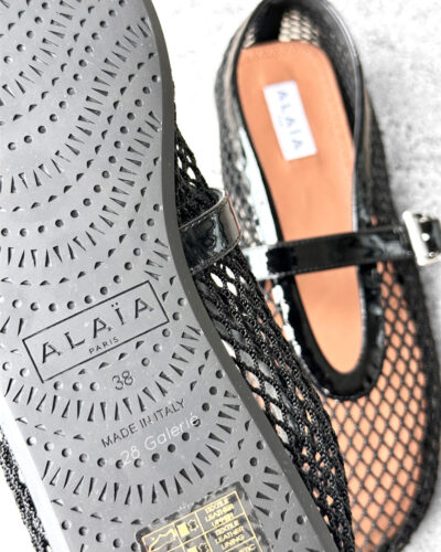Alaïa Black Fishnet Flats