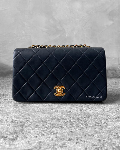 Chanel Black Mini Full Flap in Lambskin Leather and Gold Hardware