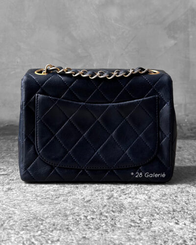 Chanel Deep Blue Mini Square in Lambskin Leather and Gold Hardware