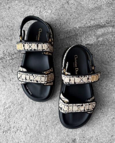 Christian Dior Black Dioract Strappy Sandals