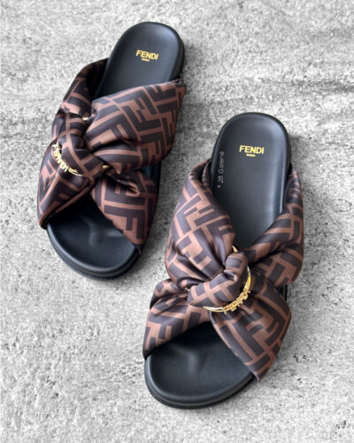 Fendi Brown Feel Slides
