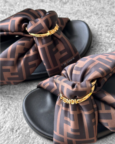 Fendi Brown Feel Slides