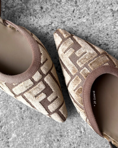 Fendi Brown Suede Colibri Slingback Pumps