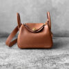 Hermes Gold Mini Lindy in Clemence Leather and Gold Hardware