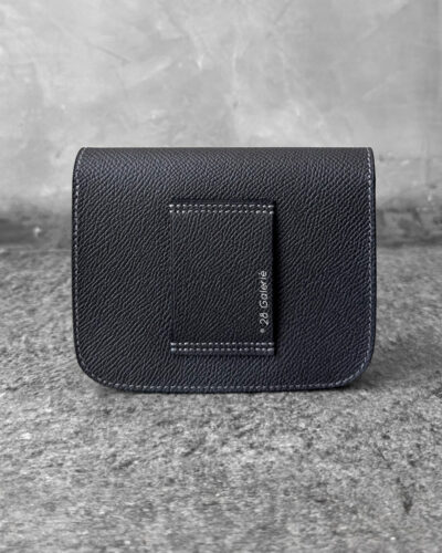 Hermes Graphite Constance Slim Wallet in Epsom Leather and Palladium Hardware