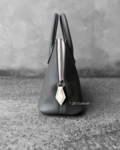 Hermes Gris Meyer/Beton Mini Sac Bolide in Togo Leather and Palladium Hardware