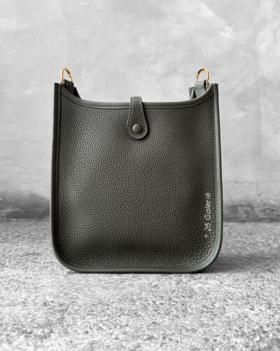 Hermes Olive Green Evelyne TPM in Clemence Leather and Gold Hardware