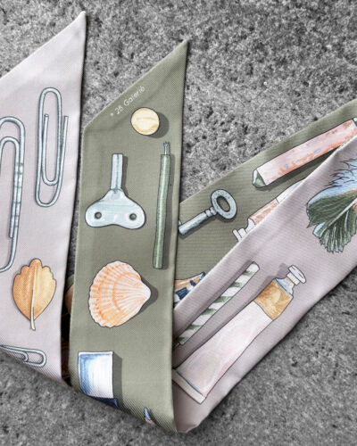 Hermes Vert Amande "In the Pocket" Silk Twilly