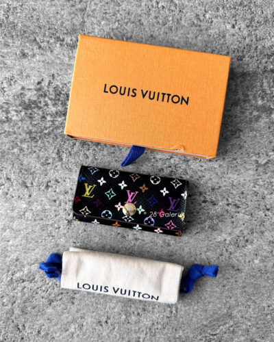 Louis Vuitton Black Murakami Key Holder in Monogram Canvas and Gold Hardware