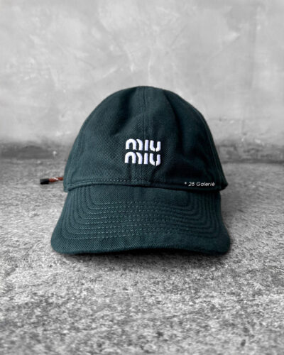 Miu Miu Tobacco/Emerald Denim Baseball Cap