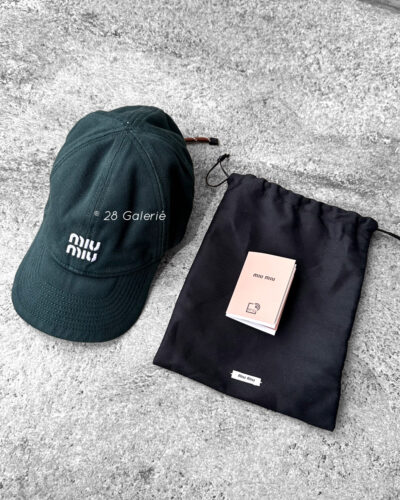Miu Miu Tobacco/Emerald Denim Baseball Cap