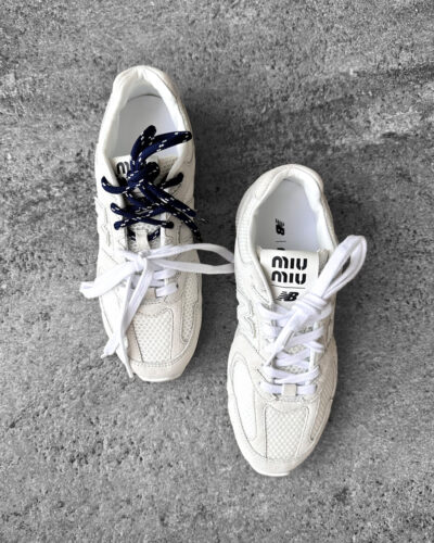Miu Miu x New Balance 36EU White 530LS Sneakers in Mesh/Suede Fabric