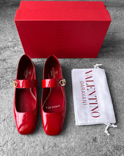 Valentino Garavani Red Mary-Jane Flats