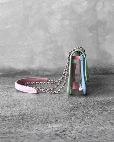 Chanel GreenBluePink Mini Coco Splash Flap PVC and Silver Hardware