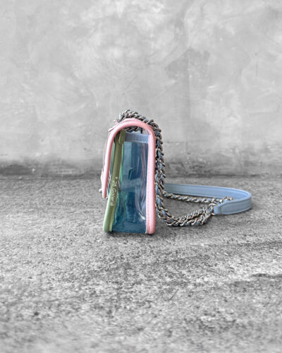 Chanel Pink/Green/Blue Mini Coco Splash Flap PVC and Silver Hardware