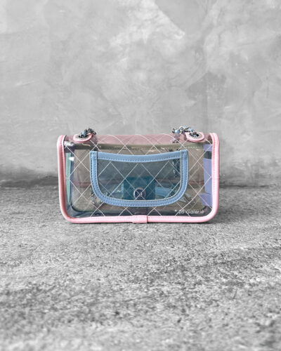 Chanel Pink/Green/Blue Mini Coco Splash Flap PVC and Silver Hardware