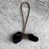 Hermes Black/Chocolat Budy Charm in Merinos Wool and Milo Lambskin
