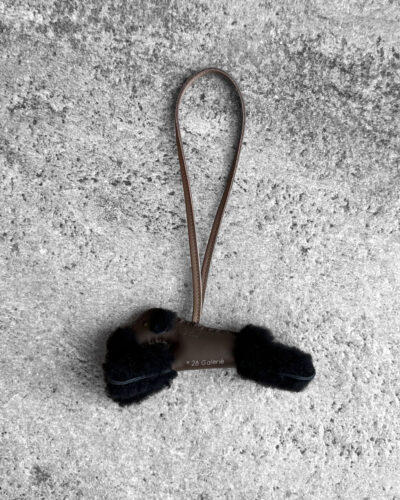 Hermes Black/Chocolat Budy Charm in Merinos Wool and Milo Lambskin