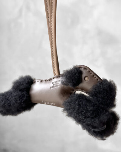 Hermes Black/Chocolat Budy Charm in Merinos Wool and Milo Lambskin