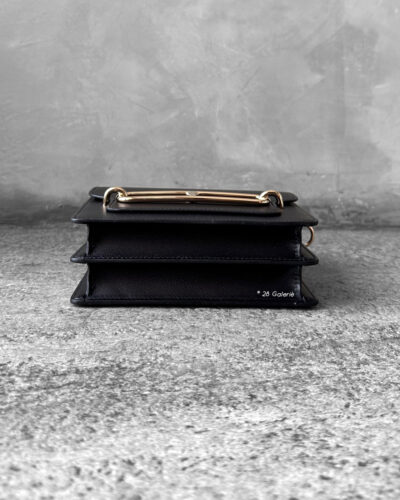 Hermes Noir Mini Sac Roulis in Evercolor Leather and Gold Hardware