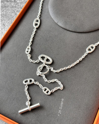 Hermes Sterling Silver Farandole Long Necklace