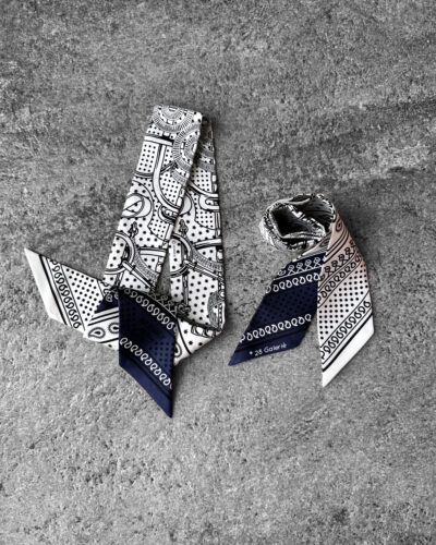 Hermes White Marine Black Silk Eperon d'Or Cut Twilly