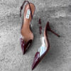 Alaia Burgundy Le Coeur Slingback Pumps