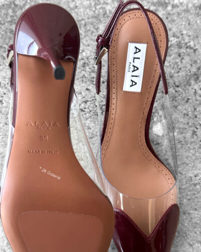 Alaia Burgundy Le Coeur Slingback Pumps