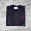 Ami Paris Black Shirt with Red Logo
