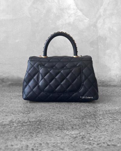 Chanel Black Mini Coco Top Handle in Caviar Leather and Gold Hardware