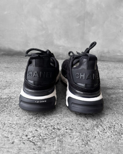 Chanel Black Suede Low Top Sneakers